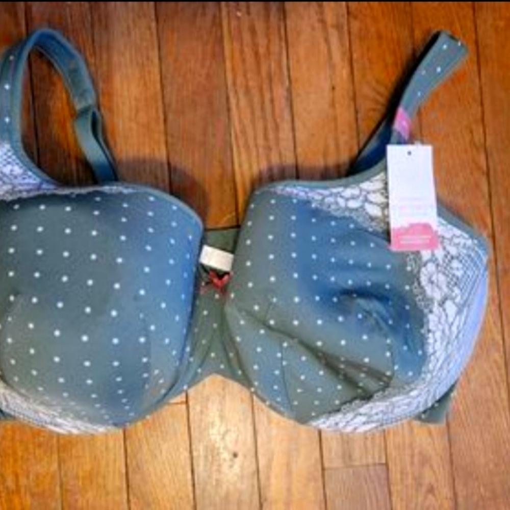 Cacique - Lightly Lined Balconette Bra, Green -NEW! 46G